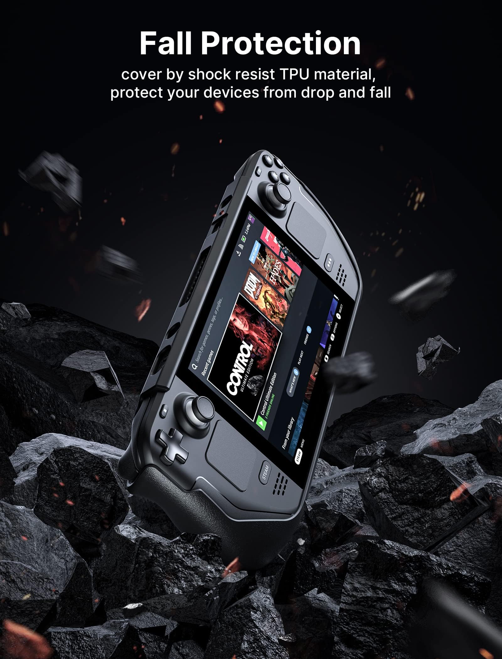 ZORBES for Valve Steam Deck Case with Kickstand TPU Protective for Steam Deck Cover Steam Deck Protector with Stand Base Compatible with Shock-Absorption, Non-Slip and Anti-Scratch Design (1pcs) ZORBES for Valve Steam Deck Case with Kickstand TPU Protective for Steam Deck Cover Steam Deck Protector with Stand Base Compatible with Shock-Absorption, Non-Slip and Anti-Scratch Design (1pcs)